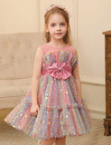 Φόρεμα με χρώμα με παγιέτες Star Tulle Puffy Dress