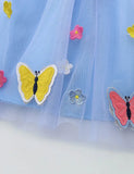 Abito in tulle ricamato con fiori di farfalla