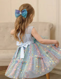 Φόρεμα με χρώμα με παγιέτες Star Tulle Puffy Dress