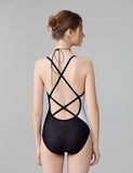 Mom and Me Black and White Cat Print One-piece Swimsuit