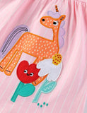 Süßes Kleid mit Einhorn-Stickerei