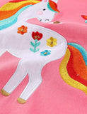 Sweatshirt mit Regenbogen-Einhorn-Stickerei