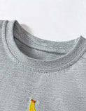 Set aus kurzem T-Shirt mit Orang-Utan-Applikation und bedruckten Shorts