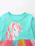 Vestido de tul con estampado de unicornios