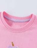 Linda sudadera con apliques de unicornio