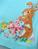 Robe en coton à appliqué lapin de Pâques