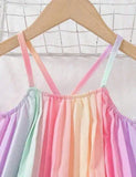 Color Suspender Pleated Pants Two-piece Set