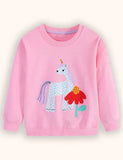 Linda sudadera con apliques de unicornio