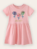 Vestido de algodão bordado flor