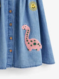 Jeanskleid mit Knöpfen und Applikation