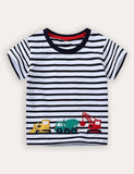Kurzarm-T-Shirt mit Bagger-Applikation
