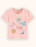 Kurzärmliges T-Shirt mit süßem Pony-Print
