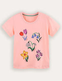 T-shirt a maniche corte con stampa floreale