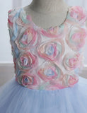 Tredimensionel Flower Party Tyl Kjole