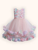 Tredimensionel Flower Party Tyl Kjole