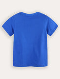 Kurzarm-T-Shirt mit Bauwagen-Aufdruck
