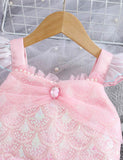 Flying Sleeve Sparkle Mermaid Princess Dress