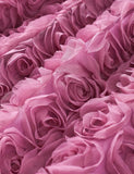 Flying Sleeve Three-dimensional Rose Wrap Dress