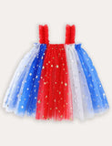 Kleid aus Tüll mit kontrastierenden Sternen und Hosenträgern zum Unabhängigkeitstag