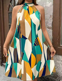 Mom and Me Fashion Printed Suspender Dress