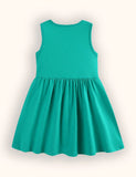 Blumenfeen-besticktes Baumwollkleid