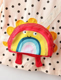 Sød Rainbow Applique Pocket Langærmet T-shirt