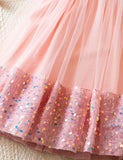 Sequin Halter Neck Birthday Party Princess Dress