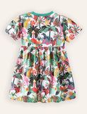 Jungle Animal Printed Cotton Dress