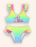 Costume da bagno diviso con stampa sirena colorata