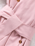 Lapel Button Stitching Contrasting Dress