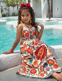 Vestido de praia de verão sem costas para mamãe e eu