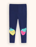 Leggings aus Baumwolle mit Fruchtapplikation