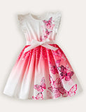 Bedrucktes Kleid mit Fliegenärmeln