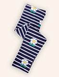Leggings con stampa a righe floreali