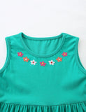 Blumenfeen-besticktes Baumwollkleid
