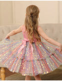 Φόρεμα με χρώμα με παγιέτες Star Tulle Puffy Dress