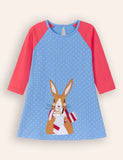 Vestido Manga Longa com Aplique Big Bunny