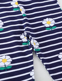 Leggings con stampa a righe floreali