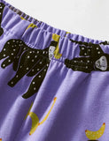 Set aus kurzem T-Shirt mit Orang-Utan-Applikation und bedruckten Shorts