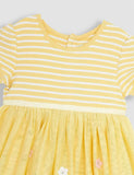 Robe rayée à appliqué lapin