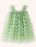 3D-Schmetterlingsblumen-Tüllkleid