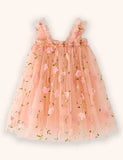 3D-Schmetterlingsblumen-Tüllkleid