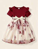 Butterfly Flower Embroidery Tulle Princess Dress