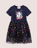 Colorful Sequined Unicorn Tulle Dress - Mini Taylor