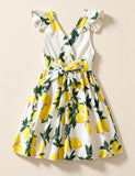 Lemon Print Halter Dress