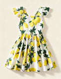 Lemon Print Halter Dress