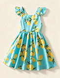 Lemon Print Halter Dress
