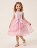 Sequin Bow Multi-layer TullePuff Dress