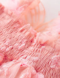 3D Butterfly Wings with Embroidered Floral Tulle Dress