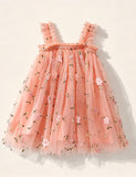 Sweet Flower Embroidered Tulle Princess Dress